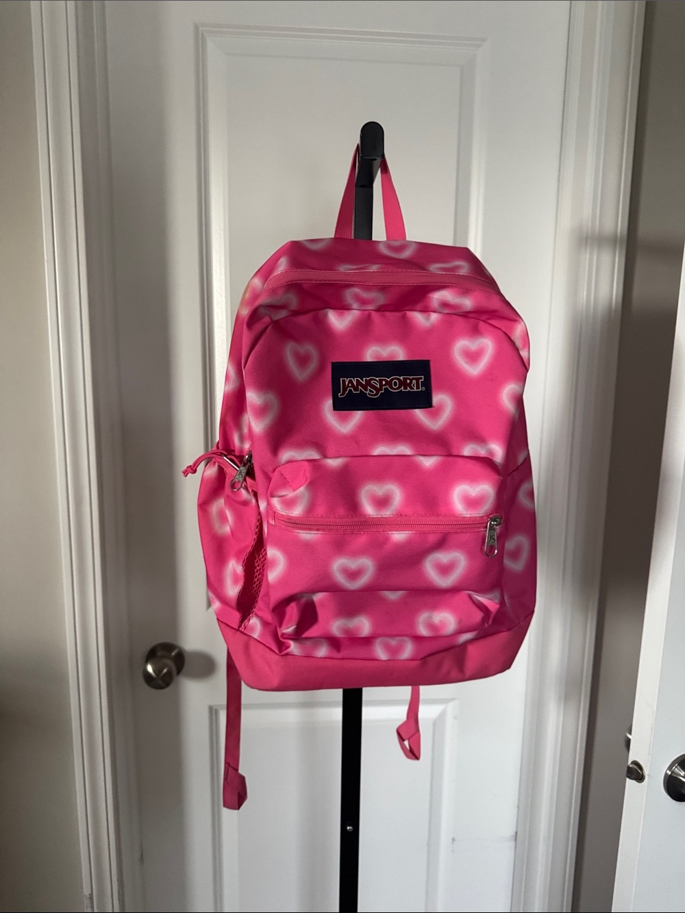 Jansport Pink Heart Print Kids Backpack